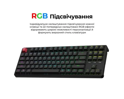 Клавіатура Keychron C3 Max Super Red Switch RGB Wireless/Bluetooth/USB UA Black (C3M-H1-UA)