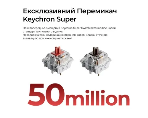 Клавіатура Keychron C3 Max Super Red Switch RGB Wireless/Bluetooth/USB UA Black (C3M-H1-UA)