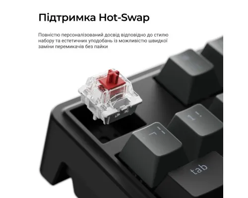 Клавіатура Keychron C3 Max Super Red Switch RGB Wireless/Bluetooth/USB UA Black (C3M-H1-UA)