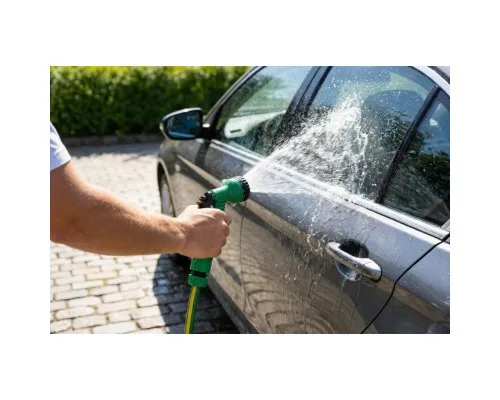 Шланг для поливу 2E AquaFlex Emerald Pro, 1/2", 20м, 4 шари, 20бар, -10…+60°C, зрошувач, 2 конектори, адаптер (2E-GHE12ED20)