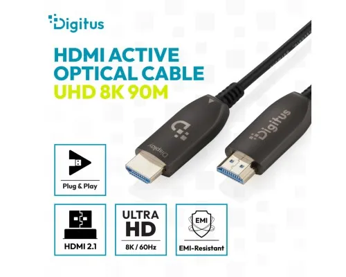Кабель мультимедійний HDMI M to HDMI M 40.0m V2.1 8K60Hz AOC 48Gbps black Digitus (AK-330126-400-S)