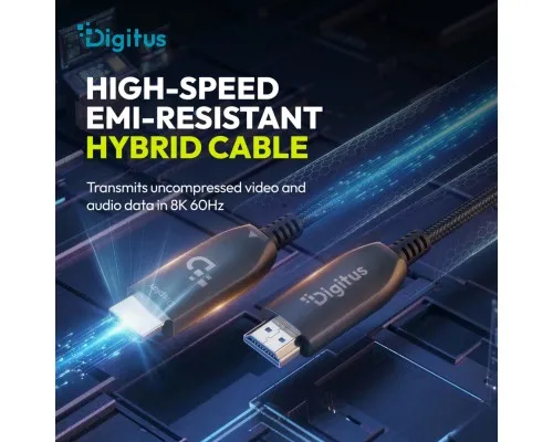 Кабель мультимедійний HDMI M to HDMI M 40.0m V2.1 8K60Hz AOC 48Gbps black Digitus (AK-330126-400-S)