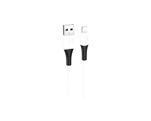 Дата кабель USB 2.0 AM to Lightning 1.0m 2.4A silicone X82 white HOCO (6931474768544)