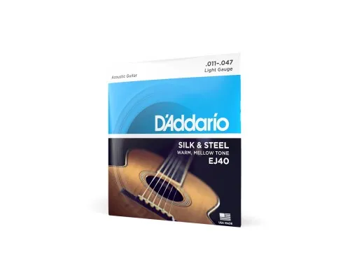 Струни для гітари D'Addario Silk & Steel Folk Regular Light (11-47) (EJ40)