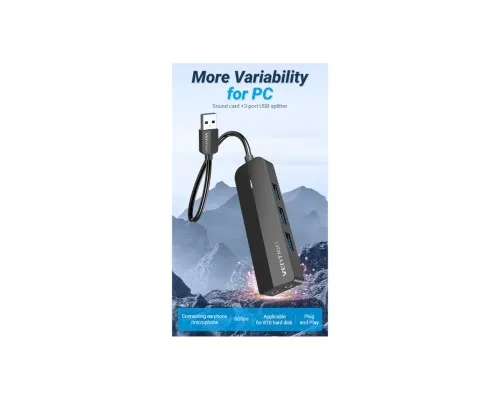Концентратор VENTION USB 3.0 to 3хUSB 3.0/2хTRS Audio/USB Micro 1.0m (CHIBF)