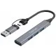 Концентратор Canyon hub DS-02 4in1 USB-A/C Grey (CNS-TDS02G)