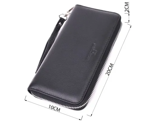 Гаманець ST Leather З натуральної шкіри Чорний (22559)