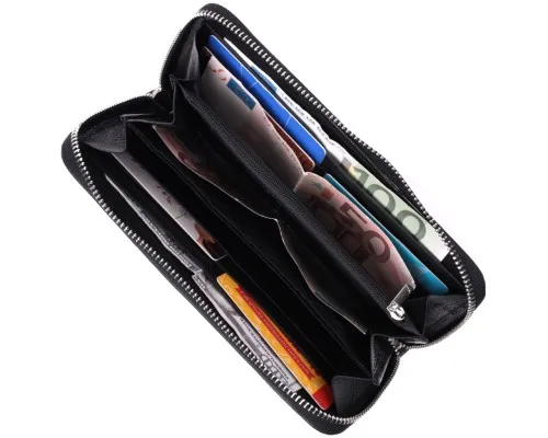 Гаманець ST Leather З натуральної шкіри Чорний (22559)
