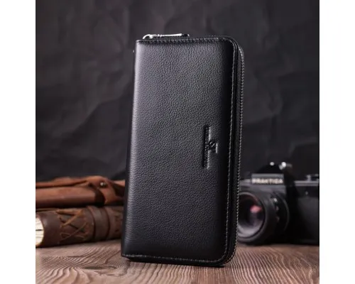 Гаманець ST Leather З натуральної шкіри Чорний (22559)