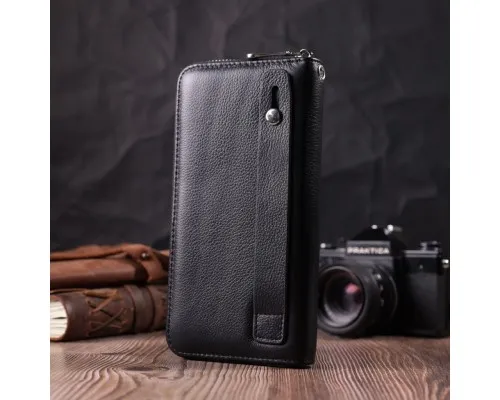 Гаманець ST Leather З натуральної шкіри Чорний (22559)