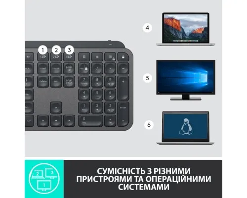 Клавіатура Logitech MX Keys Advanced for Business Wireless Illuminated UA Graphite (920-010251)
