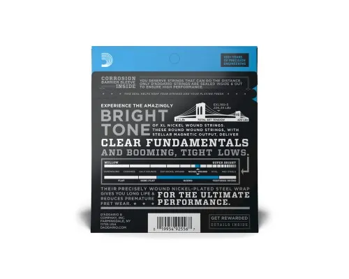 Струни для гітари D'Addario XL Nickel Wound Bass Medium 5-String (50-135) (EXL160-5)