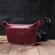 Сумка Grande Pelle Бананка з натуральної шкіри Рожева (22815)