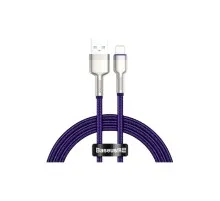 Дата кабель USB 2.0 AM to Lightning 2.0m 2.4A metal purple Baseus (CALJK-B05)