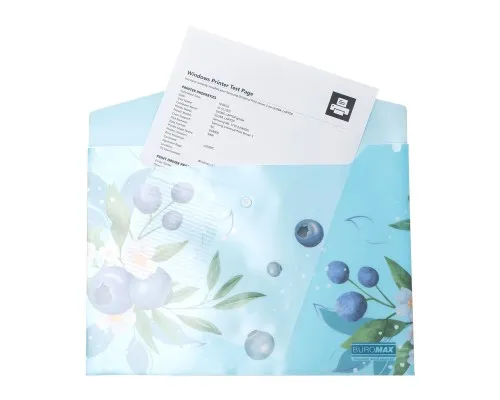 Папка - конверт Buromax А4 на кнопці, BLUEBERRY ARABESKI, напівпрозора, морська хвиля (BM.3943-17)