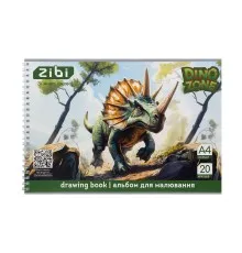 Альбом для малювання ZiBi А4 DINO, 20 аркушів на пружині (ZB.1440-16)