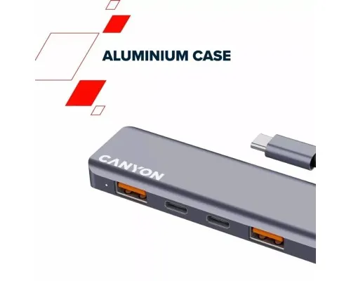 Концентратор Canyon hub DS-18 5in1 USB-C Grey (CNS-TDS18)