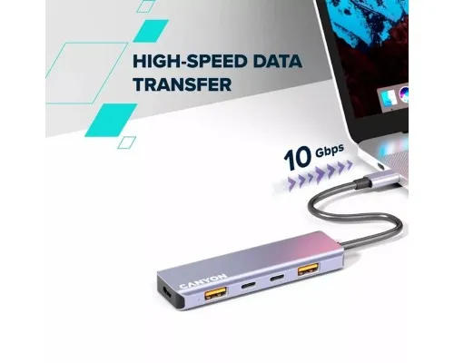 Концентратор Canyon hub DS-18 5in1 USB-C Grey (CNS-TDS18)