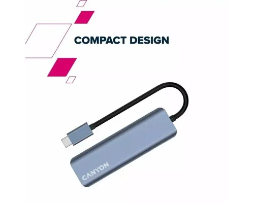 Концентратор Canyon hub DS-18 5in1 USB-C Grey (CNS-TDS18)