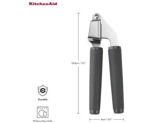 Прес для часнику KitchenAid Coreline 19 см сірий (KAS132OHCGG)