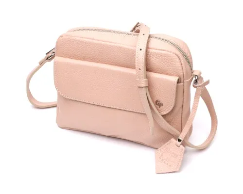 Сумка Grande Pelle Крос-боді з натуральної шкіри Пудрова (11694)