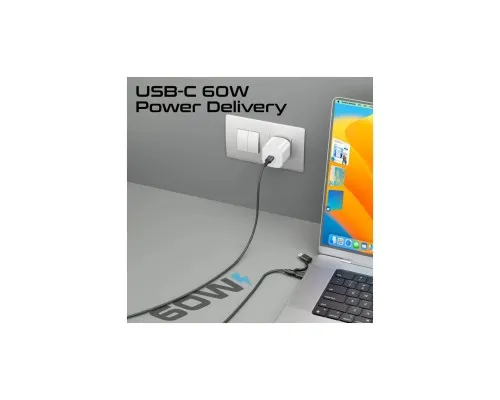 Дата кабель USB-C to USB-C + Lightning black Promate (powerlink-cci.black)