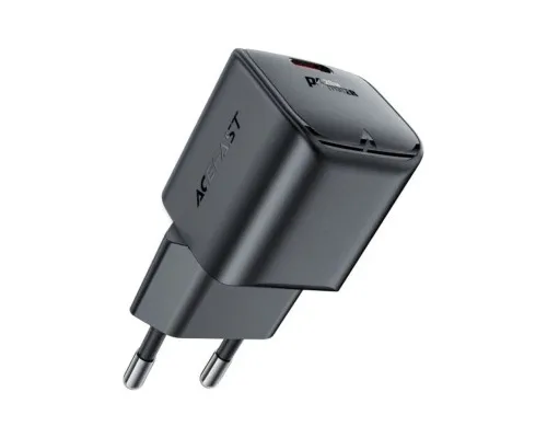 Зарядний пристрій Acefast USB-C 20W Gan A73 mini Fast Charger Black (6974316282648)