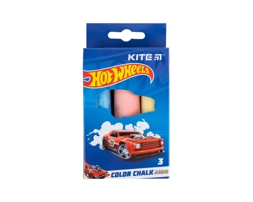 Крейда Kite кольорова Jumbo Hot Wheels, 3 кольори (HW24-077)
