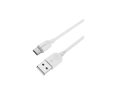 Дата кабель USB 2.0 AM to USB-C 1.0m 2.4A PVC BX14 white BOROFONE (6957531089995)