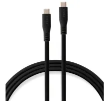 Дата кабель USB-C to USB-C 2.0m UBS3.2 Gen2 10G 240W Chip Silicon Black Vinga (VCPDCCC3242SB)