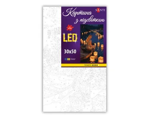 Картина по номерам Santi Дівчина і ліхтарі мрій 30x50см LED підсвіткою (956555)