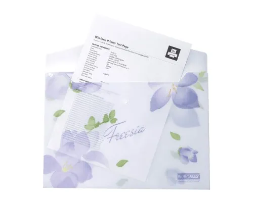 Папка - конверт Buromax А4 на кнопці, FREESIA ARABESKI, напівпрозора, бузкова (BM.3943-26)