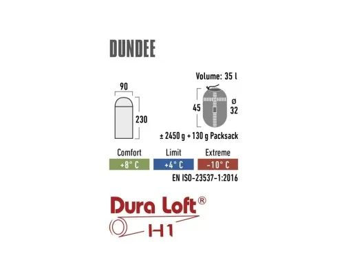 Спальний мішок High Peak Dundee 4 +4C Grey/Light Grey Left (928928)