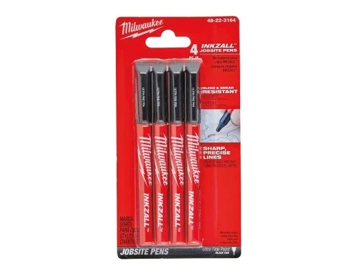 Набір маркерів Milwaukee Fine Tip INKZALL чорний, 4шт (48223164)