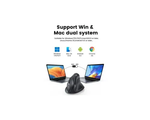 Мишка Ugreen MU008 Vertical Wireless Black (25444)