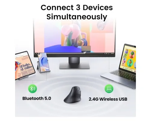 Мишка Ugreen MU008 Vertical Wireless Black (25444)