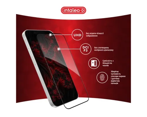 Скло захисне Intaleo Full Glue Apple iPhone 16E Black (1283126614316)