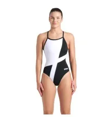 Купальник Arena Diamond Swimsuit Lightdrop Bac 007757-510 чорний, білий 42 (3468337387800)