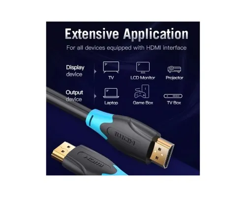 Кабель мультимедійний HDMI M to HDMI M 2.0m black Vention (AAGBH)