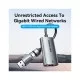 Перехідник USB-C + USB A to RJ45 Ethernet 1000Mbps 0.15m aluminum gray Vention (CFQHB)