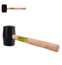 Киянка Alloid гумова, 900г, чорна, ручка з деревини (RM-16900W)