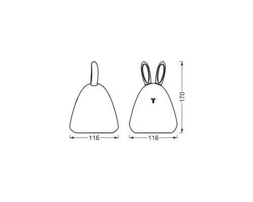 Нічник LEDVANCE NIGHTLUX TOUCH LED 2,5W Rabbit, micro-USB, RGBW (4058075602113)