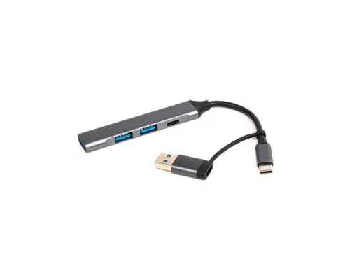 Концентратор Dynamode USB Type-C + USB-A to 1хUSB-C 3.0 1хUSB-A 3.0 2xUSB-A 2.0 dark grey (DM-UH-314AC)