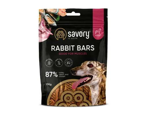 Ласощі для собак Savory Bars With Rabbit 100 г (4820261921113)
