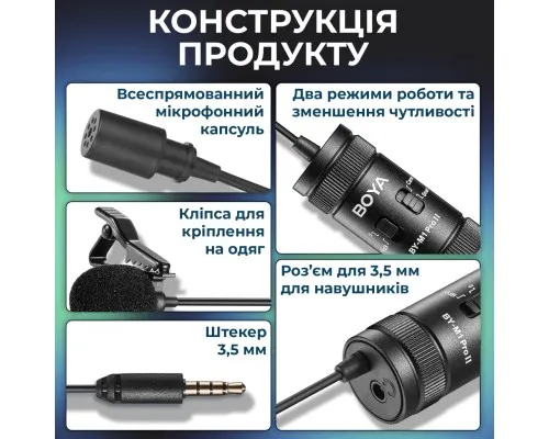 Мікрофон Boya BY-M1 Pro II Black (BY-M1 Pro II)