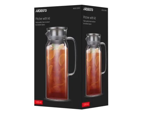 Глечик Ardesto 1200мл, боросилікатне скло, прозорий (AR2612BPG)