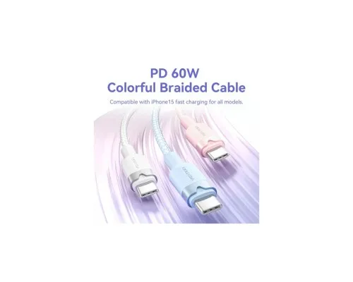 Дата кабель USB-C to USB-C 1.0m 60W aluminum alloy white Vention (TRDWF)