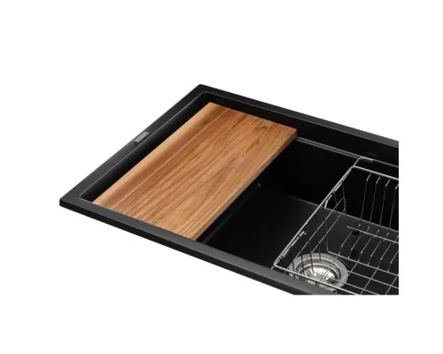 Мийка кухонна GRANADO Basic Artes black shine (+ змішувач Campo LUX inox + дозатор Redondo inox + коши (ksg1101)
