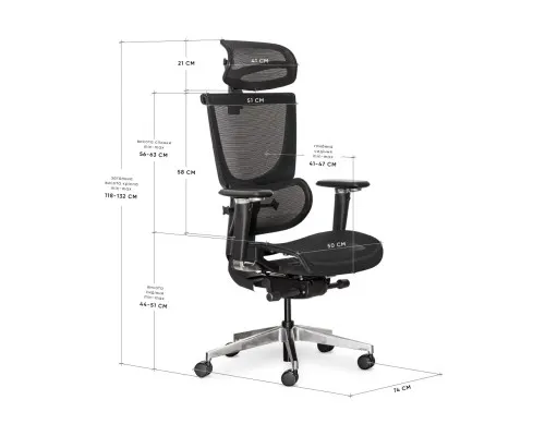 Офісне крісло Mealux S8 Air Black (HF-S8P M/B)