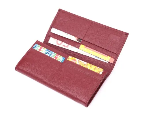 Гаманець ST Leather З натуральної шкіри Бордовий (22522)